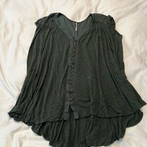 Free People Medium green trapeze shirt